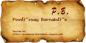 Povázsay Barnabás névjegykártya