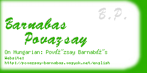 barnabas povazsay business card